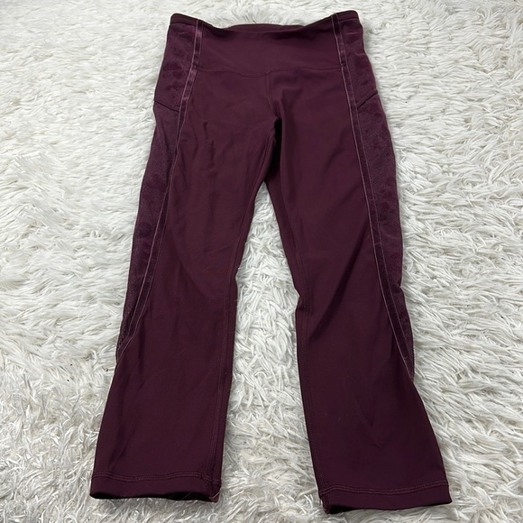 Lululemon Wunder Under Crop High-Rise *Flocked 21" Dark Adobe / Scatter Floral - Picture 1 of 6